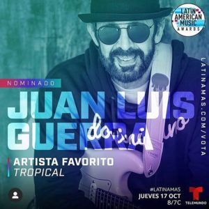 JUAN LUIS GUERRA recibe dos nominaciones a los LATIN AMERICAN MUSIC AWARDS 2019