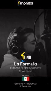 MALUMA Y MARC ANTHONY #1 EN LA RADIO MEXICANA CON  SU SALSA “LA FÓRMULA”