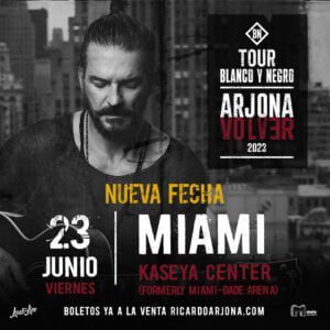 ¡A PETICIÓN POPULAR! RICARDO ARJONA ANUNCIA SU TERCERA FECHA EN MIAMI