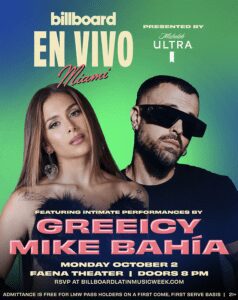 GREEICY Y MIKE BAHÍA CONFIRMADOS EN LOS CONCIERTOS DE BILLBOARD
