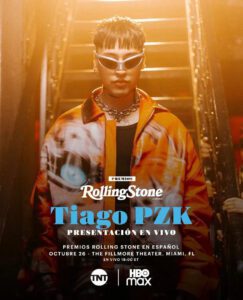 TIAGO PZK ACTUARÁ EN LOS PREMIOS ROLLING STONE EN ESPAÑOL